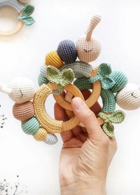 Crochet Teething Toys, Crochet Teething Ring Pattern Free, Crochet Caterpillar Pattern Free, Baby Rattle Crochet Free Pattern, Crochet Rattle Free Pattern, Crochet Baby Rattle Free Pattern, Crochet Teether Pattern, Caterpillar Crochet Pattern, Amigurumi Caterpillar