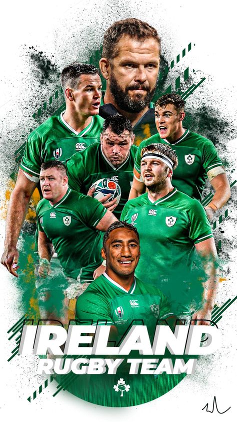 Rugby World Cup 2023 Poster, Ireland Rugby Wallpaper, Irish Rugby Wallpaper, Rugby Graphic Design, Rugby Aesthetic, Johnny Sexton, Irish Rugby Team, Rugby Ireland, Cian Healy