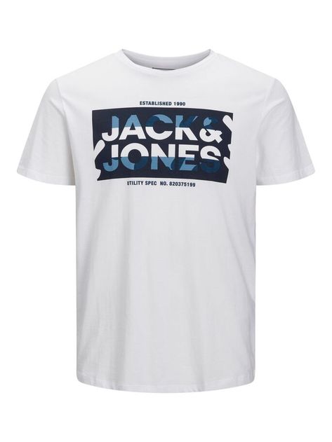 Basic logo print t-shirt | JACK & JONES The Jack, Man Logo, Jack Jones, Tshirt Logo, Logo Print, Simple Style, Men's Clothing, Clothing And Shoes, Print T Shirt