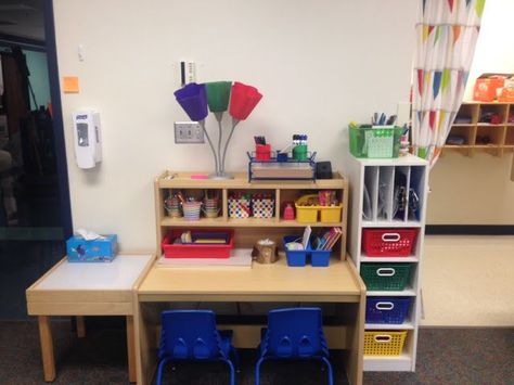 Preschool Wonders: The Writing Center Blog Hop! Writing Center Set Up, Preschool Writing Center, Writing Center Organization, Classroom Writing Center, Prek Centers, Writing Center Preschool, Pre-k Writing, Writing Center Kindergarten, Writing Corner