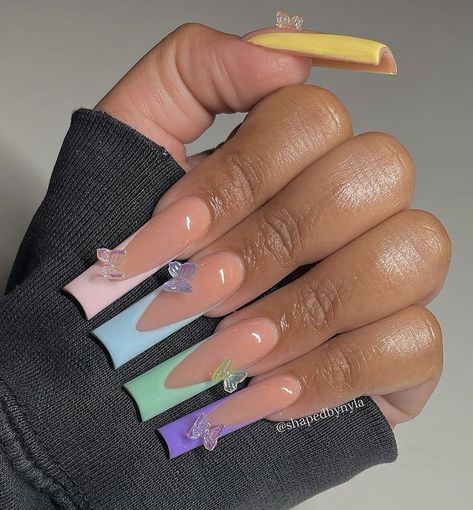 Watermelon Nails, Long Acrylic Nail Designs, Glow Nails, Long Acrylic Nails Coffin, Acrylic Nails Coffin Pink, Long Square Acrylic Nails, Unique Acrylic Nails, Square Acrylic Nails, Luxury Nails