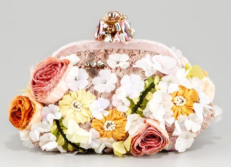 Dolce & Gabbana Miss Dea Lace & Floral Pouchette Clutch Dolce And Gabbana Handbags, Floral Clutches, Frame Purse, Vintage Clutch, Floral Bags, Flower Bag, Floral Fashion, Dolce E Gabbana, Oui Oui