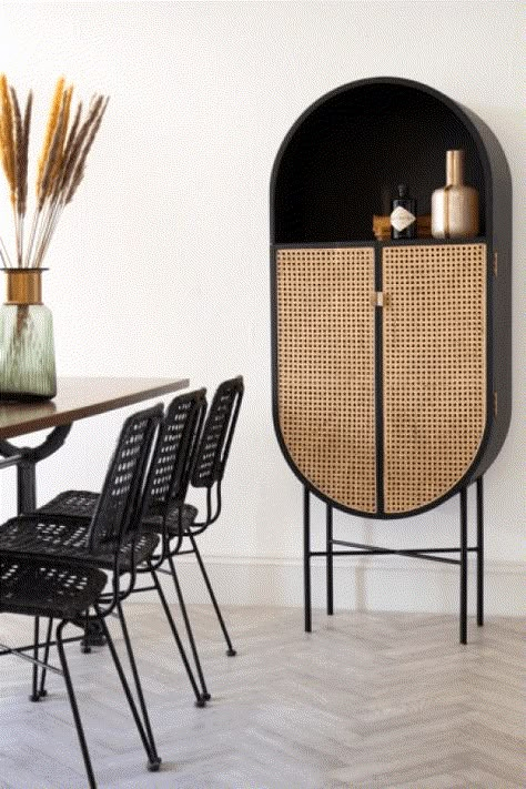 12 Cane Furniture Items That Blurs The Line Between Modern and Vintage Oval Cabinet, Handmade Cabinets, Retro Cabinet, Rockett St George, Cane Furniture, Wooden Wardrobe, Modern Cabinets, Wooden Cabinets, Eclectic Interior