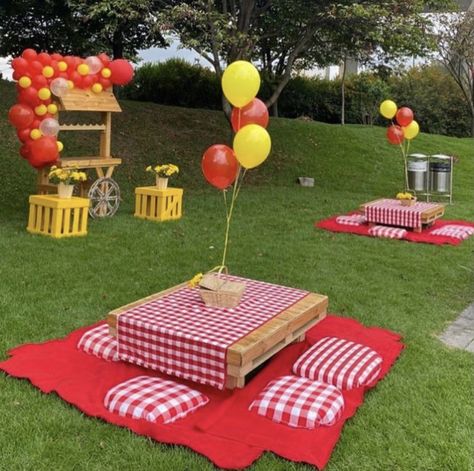 Small Balcony Makeover, Picnic Party Decorations, Balcony Makeover, Planning A Garden, Picnic Birthday Party, Farm Themed Birthday Party, Picnic Theme, Small Living Spaces, Picnic Decorations