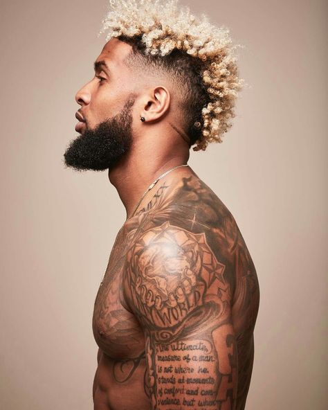 Pinterest |《¤ @crownmesavage ¤》 Obj Haircut, Odell Beckham Haircut, Odell Beckham Jr Tattoos, Odell Beckham Jr Haircut, Beckham Haircut, Mohawk Haircut, Tattoos Meaning, Black Men Haircuts, Odell Beckham