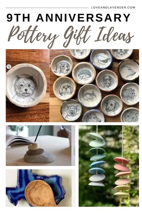 Get inspired for your 9th anniversary with willow and pottery gift ideas! This pin features basket weaving kits, personalized mugs, custom vases and plates, handcrafted bowls, engraved keepsake boxes, ceramic coasters printed with photos, DIY couples pottery classes and more! Find unique his and hers pottery gifts to commemorate 9 wonderful years together. Or try making thoughtful DIY willow presents like a woven family tree wall hanging or picnic basket filled with anniversary treats! Pottery Anniversary Gifts, Ceramic Family Tree, Pottery Gift Ideas For Him, Pottery Anniversary Gift For Him, Willow Anniversary Gift For Him, Pottery Wedding Gifts, Pottery Gifts For Men, Couples Pottery, Anniversary Pottery