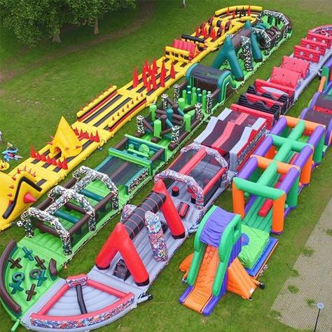 Backyard Obstacle Course, Cool Pool Floats, Kids Backyard Playground, Inflatable Obstacle Course, Inflatable Water Park, Bangunan Minecraft, Aqua Park, Bouncy House, Giant Inflatable