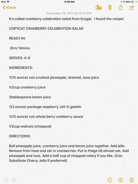 CRANBERRY CELEBRATION (KROGER) Cranberry Celebration Salad Kroger, Cranberry Celebration Kroger, Kroger Cranberry Celebration Salad, Cranberry Celebration Salad, Kroger Recipes, Healthy Fruit Desserts, Fruit Ideas, Cranberry Salad, Thanksgiving 2020