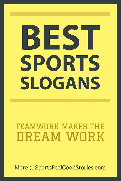 This page features long lists of sports slogans with a menu of pages broken down by sports. Check out slogans and sayings for all of the major sports including but not limited to tennis, golf, running, basketball, lacrosse, baseball, football and more.  #slogans #sports #basketball #soccer Sport Encouragement Quotes, Sports Team Motto, Baseball Slogans Sayings, Sports Sayings Motivational, Sports Slogans For Posters, Basketball Slogans For Posters, Team Slogans Mottos, Basketball Sayings For Signs, Team Mottos Sports