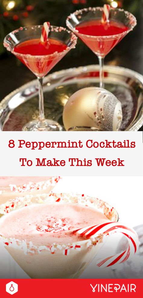 8 Peppermint Cocktails To Make This Week Cranberry Peppermint Cocktail, Peppermint Snapps Drinks Recipes, Chocolate Peppermint Cocktail, Pepermint Vodka Cocktails, Holiday Cocktails Peppermint, Peppermint Schnapps Cocktails, Peppermint Rimmed Drinks, Peppermint Christmas Drinks Alcohol, Peppermint Moonshine Drinks