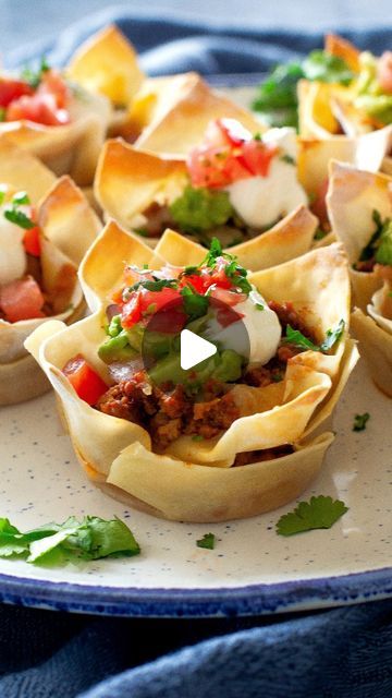 Christy Denney on Instagram: "Taco Cups made with wonton wrappers and leftover taco meat! * https://www.the-girl-who-ate-everything.com/double-decker-taco-cupcakes/" Double Decker Taco Cups, Mini Taco Cups, Taco Cupcakes, Savory Cupcakes, Leftover Taco Meat, Taco Cups, Mini Tacos, Wonton Wrappers, Taco Meat