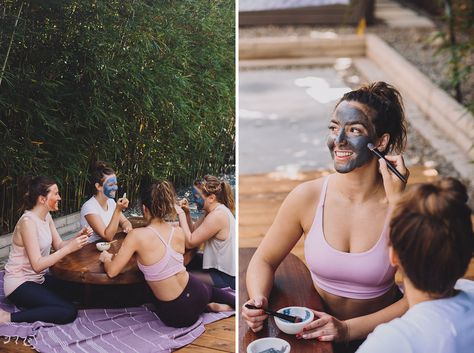 Relaxing Bachelorette Party, Bachelorette Party Yoga, Yoga Party, Yoga Themes, Awesome Bachelorette Party, Karaoke Party, Bachelorette Party Planning, Bachelorette Themes, Wellness Retreat