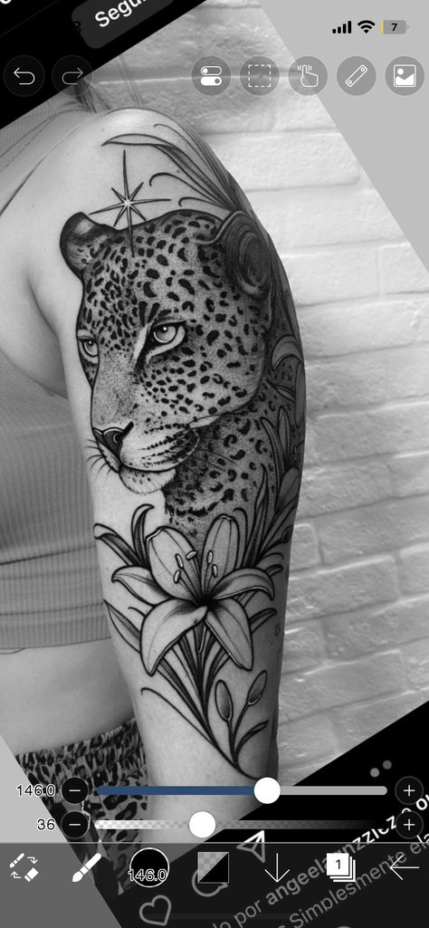 Different Female Tattoos, Leopard Knee Tattoo, Peacock Tattoo Stencil, Snake And Panther Tattoo, Leopard Arm Tattoos For Women, Side Of Hip Tattoos Women, Mid Arm Tattoo, Cheetah Tattoo, Side Hip Tattoos