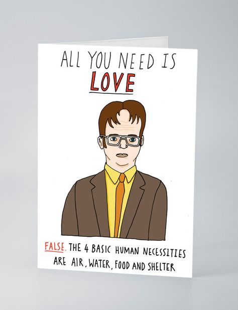 Dwight Schrute valentines card by CharlyClements on Etsy, £2.99 The Office Valentines, Holiday Memes, Office Board, The Office Show, Funny Valentines Cards, Office Fan, Office Quotes, Office Birthday, Dwight Schrute