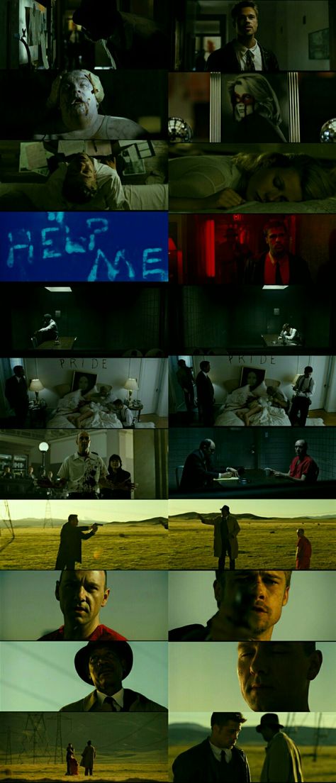 Se7en (1995) Directed by David Fincher. Cinematography by Darius Khondji. Se7en Movie Stills, Se7en Movie Aesthetic, Seven Cinematography, Se7en Cinematography, David Fincher Aesthetic, Se7en Aesthetic, David Fincher Movies, David Fincher Cinematography, Fincher Cinematography