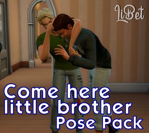 Sims 4 Family Of Five Poses, Sims 4 Brother Poses, Sims 4 Duo Poses, Brother Poses, Sims 4 Pose Packs, Sims 4 Family Poses, New Pose, 4 Family, Poses Sims 4