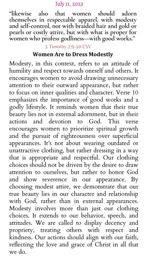 1 Timothy 2:9-10 For Women, Modesty Bible Study, 1 Timothy 2:9-10, What Is Modesty, Modesty Aesthetic, Biblical Relationship, Biblical Modesty, Israelite Fashion, Faith Growth