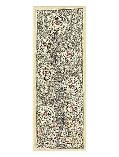 Tree of Life Painting (14.6in x 5.2in) Tree Of Life Sketch, Tree Of Life Illustration, Madhubani Motifs, Madhubani Paintings Peacock, Madhubani Designs, Mughal Motifs, Abs Art, Tree Of Life Artwork, Mithila Art