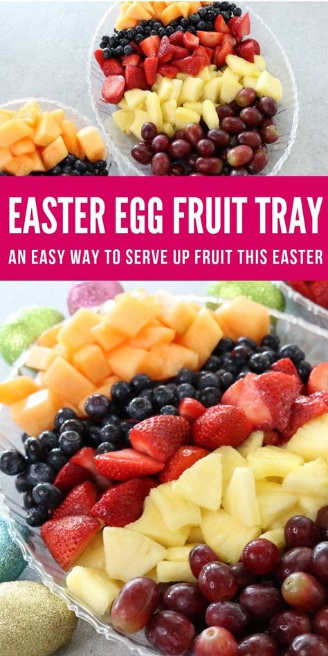 Let me share how to make an Easter egg fruit tray in a matter of minutes. Festive, colorful, and full of fresh and delicious fruit! #easter #fruit #fruittray #easy #platter #fruittrayideas #eastereggshaped #fresh Easter Fruit Tray, Easter Fruit Salad, Fruit Easter, Easter Bunny Fruit, Egg Fruit, Easter Fruit, Easter Food Appetizers, Easter Party Food, Fruit Trays