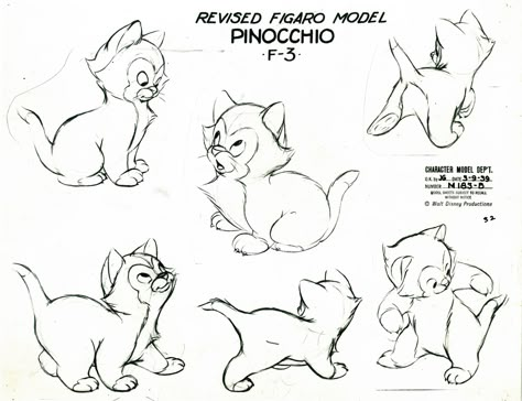 sean wickett | Flickr - Photo Sharing! Pinocchio 1940, Rough Sketches, Cartoon Model, Disney Cats, Character Model Sheet, Animation Sketches, Disney Concept Art, Disney Sketches, Disney Animals