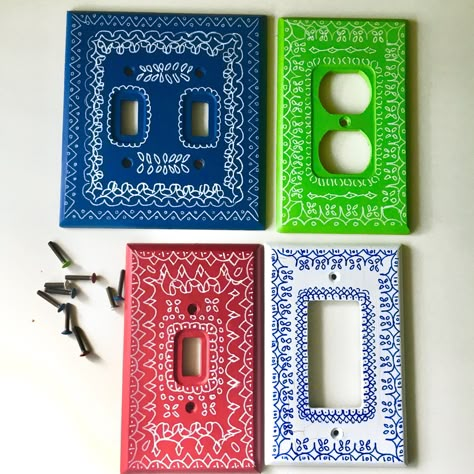 Custom painted lightswitch and outlet plates! Boho cute. Any color  #homedecor #customdecor https://etsy.me/2ThS6oR Modge Podge Light Switch Covers, Painting Lightswitch Ideas, Painted Switch Plates, Diy Light Switch Cover Ideas Paint, Cool Outlet Covers, Diy Lightswitch Cover Ideas, Painted Switch Plate Covers, Hand Painted Light Switch Covers, Painted Lightswitch Cover