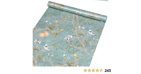 GLOW4U Vintage Botanical Birds Peel and Stick Wallpaper Vinyl for Walls Kitchen Bathroom Bedroom Cabinets Decor Self Adhesive Contact Paper Shelf Drawer 17.7X117 Inches, Blue Wallpaper Bathroom Cabinets, Paper Shelf, Farmhouse Wallpaper, Countertop Backsplash, Wallpaper Vinyl, Drawer And Shelf Liners, Bedroom Cabinets, Boho Wallpaper, Bird Wallpaper