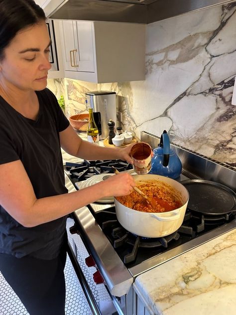 Chicken Bolognese — Katie Lee Biegel Chicken Bolognese, Katie Lee Biegel, Day In New York City, Bolognese Recipe, Pasta Casserole, Canned Tomato Sauce, Dry White Wine, Ground Chicken, How To Can Tomatoes