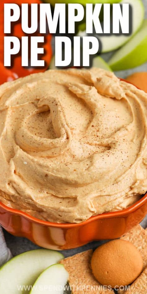 Make this no-bake Pumpkin Dip for a party or potluck. Savory and sweet, this dip is great for dipping with graham crackers, fruit, or gingersnaps! #spendwithpennies #pumpkindip #recipe #pumpkinpiedip Pumpkin Fluff Dip With Vanilla Pudding, Pumpkin Puree And Cool Whip, Pumpkin Dip With Cool Whip And Vanilla Pudding, Pumpkin Pie Dip With Vanilla Pudding, Pumpkin Pie Dip With Cool Whip And Vanilla Pudding, Cool Whip Ideas, Pumpkin Pie Dip With Cool Whip, Pumpkin Fluff Dip Cool Whip, Fluff Recipes Desserts