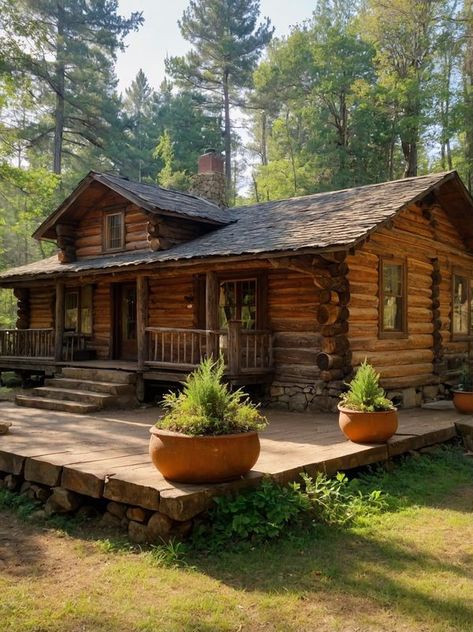 Vintage Cabin Exterior, Forest Cabins, Cedar Cabin, Wood Furnace, Forest Cabin, Cabin Exterior, Vintage Cabin, Small Cabin, So Nice