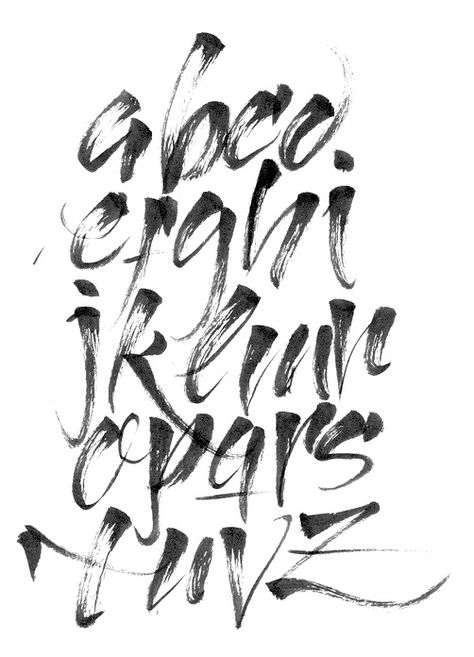 Calligraphy Fonts Alphabet, Tattoo Lettering Fonts, Hand Lettering Alphabet, Lettering Alphabet Fonts, Calligraphy Alphabet, Calligraphy Styles, Lettering Styles, Types Of Lettering, Brush Calligraphy