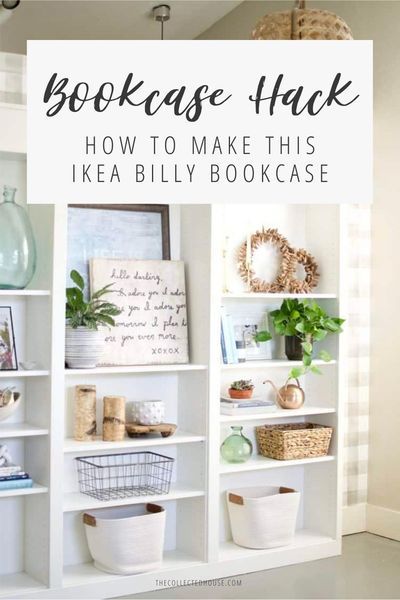 This Ikea Billy Bookcase hack is sure to impress.  Learn how to make this Billy Bookcase, and get other inspired interior ideas for your home makeover today! Billy Bookcase Shoe Storage, Bookcase Shoe Storage, Shoe Storage Ikea, Daybed In Living Room, Bookcase Hack, Billy Ikea, Painting Ikea Furniture, Palette Furniture, Billy Bookcase Hack