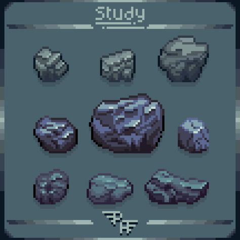 #pixelart #aseprite #rock #art Minecraft Rock Design, Aseprite Art, Pixel Map, Minecraft Items, Project Mc, Rpg Figures, Dark Gothic Art, Pixel Art Landscape, Indie Game Art