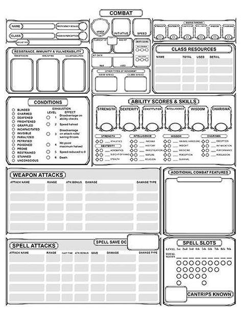 Optimized, Comprehensive Character Sheet - Dungeon Masters Guild | Dungeon Masters Guild Rpg Character Sheet, Character Sheet Template, Body Outline, Writing Plot, Relationship Dynamics, Reference Sheet, Gems Art, Drawing Templates, Outline Drawings