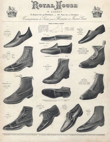 Royal House (Department Store) 1898 Men's Shoes 1800s Shoes, Victorian Mens Fashion, Victorian Mens Clothing, Edwardian Shoes, 19th Century Men, Century Shoes, Victorian Men, Historical Shoes, Victorian Shoes