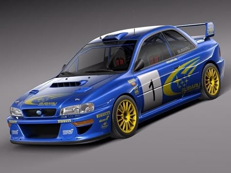 Subaru Impreza STi 22b WRC 1993-2000 3D Model #AD ,#STi#Subaru#Impreza#Model Subaru Wrc, Subaru Rally, Colin Mcrae, Max Max, Subaru Models, Best Jdm Cars, Subaru Cars, Gt Cars, 3d Studio