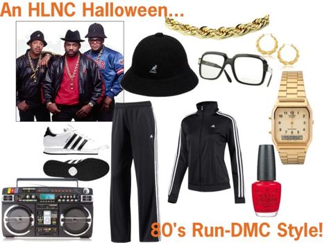 Run-DMC costume 90 Rapper Costume, Run Dmc Party Theme, 80s Rapper Costume, Run Dmc Costume, Gangsta Costume, 90s Hiphop Fashion, Adidas Photoshoot, 80s Theme Party Outfits, Rapper Costume