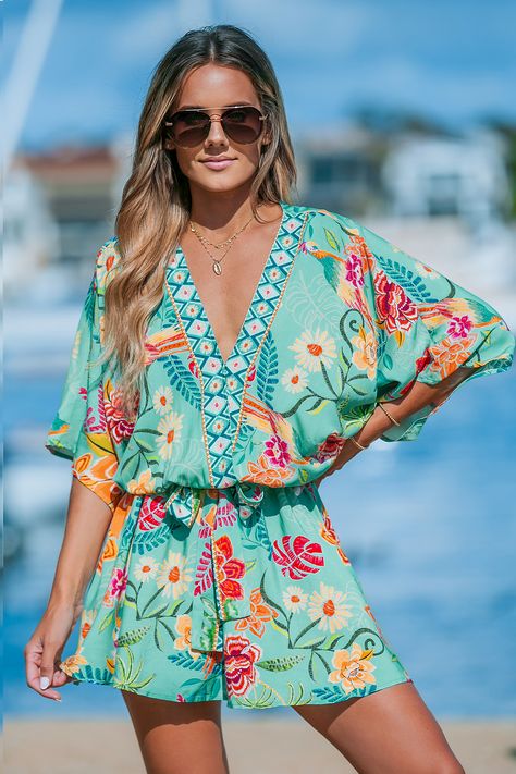 Tropical Dolman Sleeve Casual Mini Dress Cupshe Dress, Casual Mini Dress, Swimwear Beach, Mini Dress Casual, Mini Dress Shop, Beach Dresses, Modern Fashion, Dolman Sleeve, Gorgeous Dresses