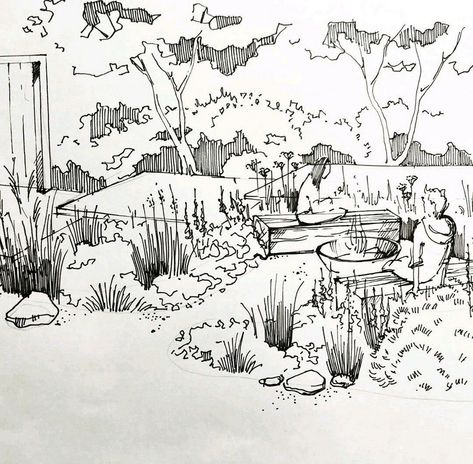 Crafting Outdoor Bliss: Landscape Design Services Unveiled Patio Sketch, Landscape Sketching, Interior Architecture Sketch, Garden Sketch, Landscape Sketches, Plant Sketches, Perspective Sketch, Landscape Design Drawings, Architecture Drawing Sketchbooks