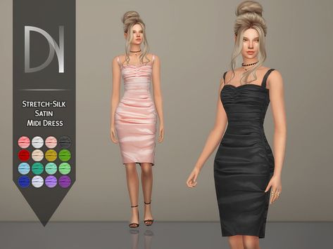 Sims Hairstyles, Rainy Day Dress Outfit, Printed Texture, Anastasia Dress, Sims Ideas, Sims 4 Dresses, Afternoon Dress, Satin Evening Dresses, Los Sims