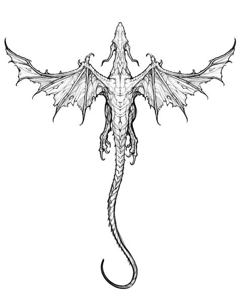 Dragon Back Tattoo Design, Dragon Tattoo Outline Stencils, Tattoo Design Drawings Thigh, Dragon Back Tattoos Men, Simple Dragon Tattoos, Dragon Flying Drawing, Fantasy Dragon Tattoo, Wyvern Tattoo, Mystic Tattoo