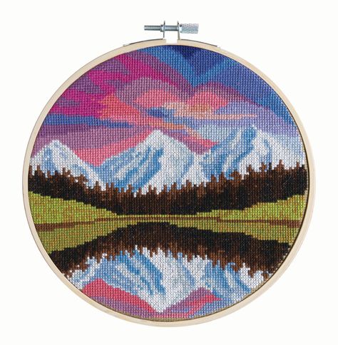 8" Coloured Sky Cross Stitch Kit by Loops & Threads® Sky Cross Stitch, Colorful Sky, Sky Design, Handmade Wall Art, Counted Cross Stitch Kits, Stitch Kit, Cross Stitch Kits, Tapestry Needle, Cross Stitch Kit