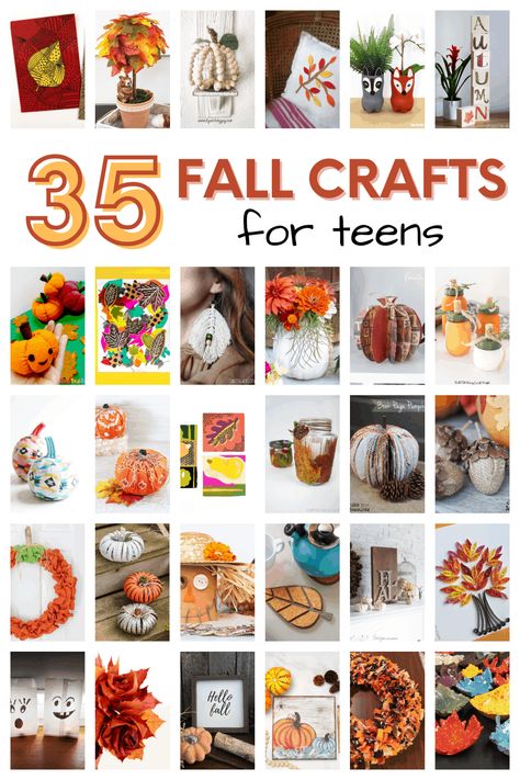 Fall Crafts 5th Grade, Fall Craft Ideas For Middle Schoolers, Thanksgiving Day Crafts For Adults, Teen Halloween Craft Ideas, Fall Crafts For High School Students, Fall Crafts For Preteens, Craft Ideas For Middle Schoolers, Fall Craft Middle School, Fall Crafts For Teens Diy