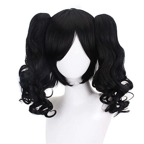 Pigtail Wig, Ridonculous Race, Kitty Costume, Wigs Party, Black Cosplay Wig, Celestia Ludenberg, 2 Aesthetic, Black Hair Wigs, Black Hair Aesthetic