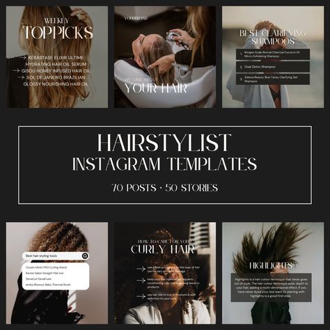 Hair Salon Instagram Templates: 10+ Unique & Creative Designs for Your Business Instagram Story Hairstylist, Hair Salon Facebook Posts, Hair Posts For Instagram Story, Hair Care Posts For Instagram, Instagram Post Ideas For Hairstylist, Hairstylist Social Media Posts Ideas, Hair Stylist Instagram Bio, Hairstylist Introduction Post, Hair Salon Instagram Post Ideas