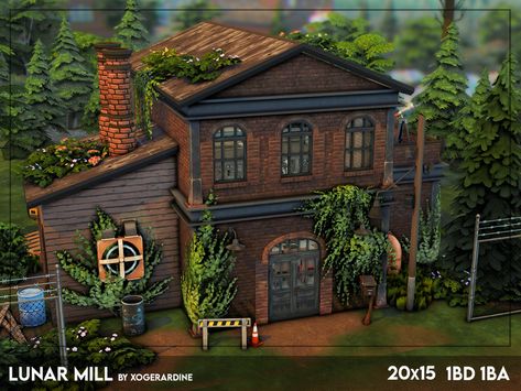 Sims 4 Moonwood Mill Build, Moonwood Mill Build, Sims 4 Warehouse Build, Moonwood Mill Sims 4, Sims 4 Moonwood Mill House, Sims 4 Houses No Packs, Sims 4 Moonwood Mill, Sims 4 Warehouse, Sims 4 Industrial House