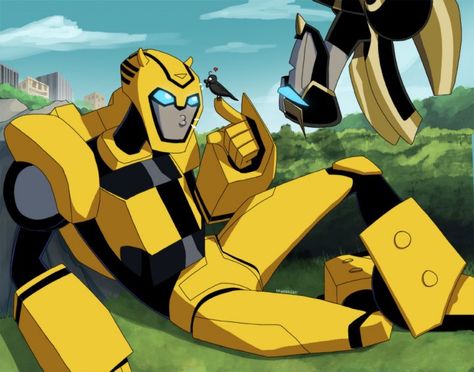 TFA Bumblebee Bumblebee X Prowl, Prowl X Bumblebee, Bumblebee Tfa, Tfa Bumblebee, Alien Soldier, The Birds And The Bees, Transformers Starscream, Bumblebee Transformers, Transformers Animated