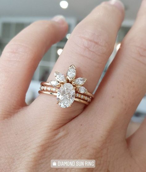 Stackable Engagement Rings Vintage, Sarahs Day Wedding Ring, Stacked Anniversary Bands, Stackable Rings Wedding Engagement, Triple Stack Wedding Ring, Oval Ring Stacked Bands, Boho Wedding Ring Set, Oval Diamond Ring Stack, Oval Wedding Ring Stack