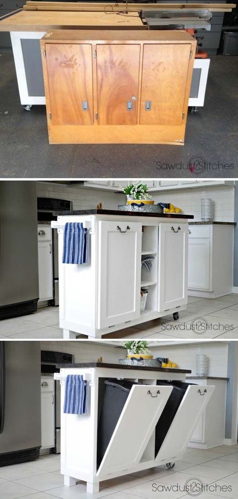 Diy Furniture Makeover Ideas, Old Cabinets, Diy Kitchen Island, Earthship, Refurbished Furniture, Old Furniture, Furniture Makeover Diy, Cool Diy Projects, Flipping Furniture