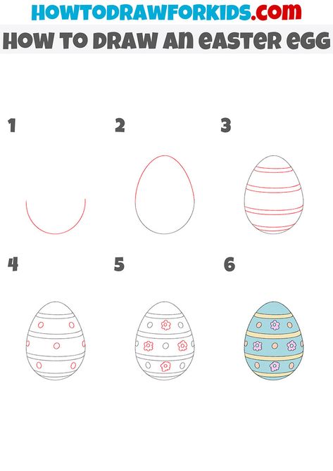 how to draw an easter egg step by step Easter Drawings Easy Step By Step, Easter Egg Drawing, Piping Decoration, Spring Drawings, Holiday Drawings, Holiday Drawing, Simple Easter Eggs, How To Draw Stuff, Easter Eggs Kids