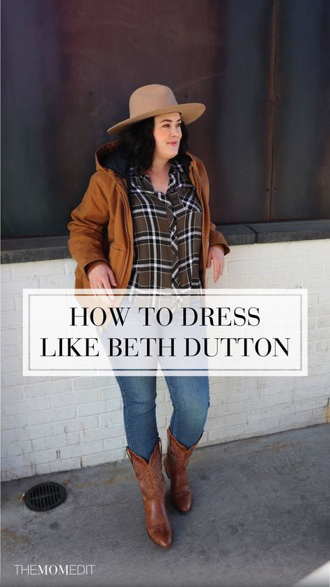 Beth Dutton Shoes, Dress Like Beth Dutton, Western Outfit Plus Size, Beth Dutton Style Outfits, Dude Ranch Outfits, Yellowstone Aesthetic Outfits, Beth Dutton Yellowstone Outfits, Beth Dutton Fashion, Yellowstone Outfit Ideas